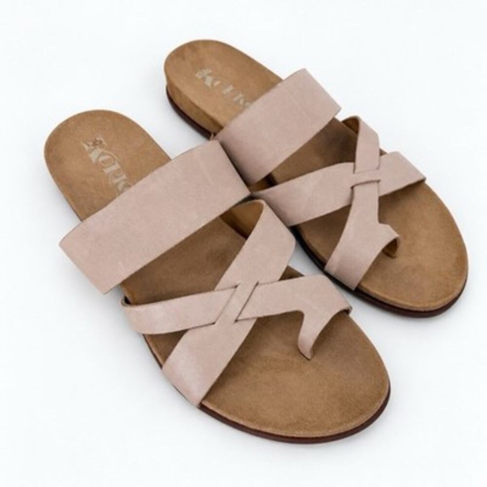 Korks by Kork Ease Strappy Sandals Women size 8 Tan Low Slide